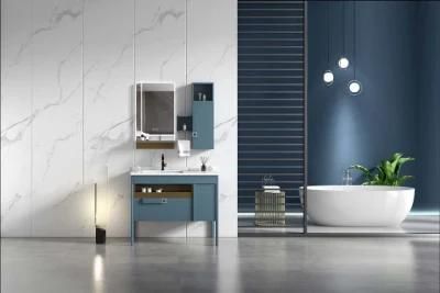 High Quality Floor Mounted Bathroom Cabinet with Ceramic Basin
