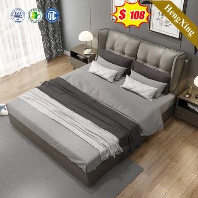 Modern Simple Nordic Style PU Leather Backrest Bedroom Hotel Furniture King Queen Size Beds