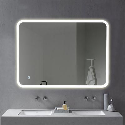 Hotel LED Wall Mirrors Frameless Bath Mirrors Bathroom Lighted Glass Mirror