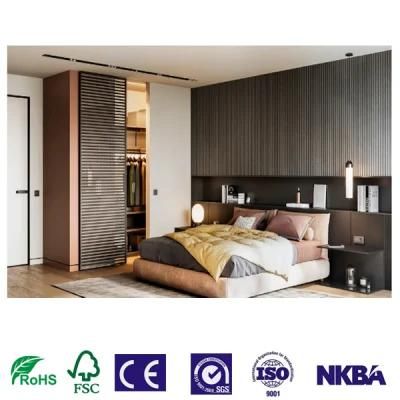 High Quality Wood Open Modern Bedroom Wardrobe Interior Design and Walk in Closet Bedroom Furniture Sets