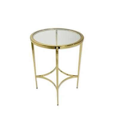 Luxury Living Room Coffee Table Modern Furniture Gold Frame Glass Side Table Hotel Furniture Corner Tables