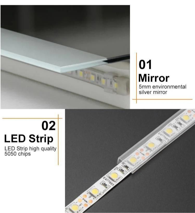 Hotel Decorative LED Smart Mirror Bathroom Vanity Mirror with Touch Sensor