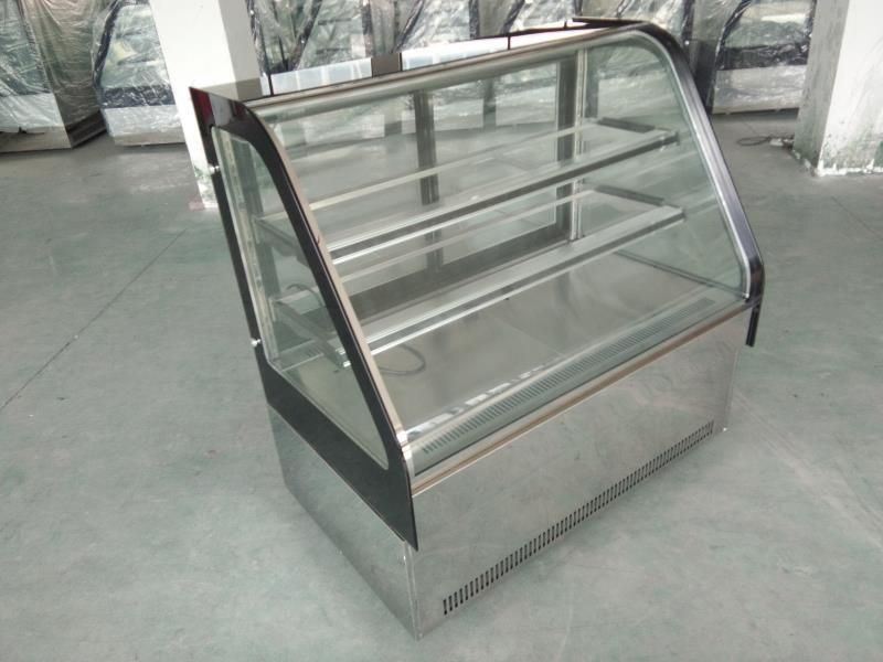 Glass Door Stainless Steel Cake Refrigerating Display Showcase