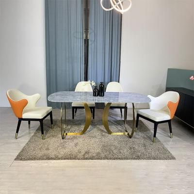 fashion Designed Dining Room Furniture Nordic Ceramic Top Dining Table Modern Luxury