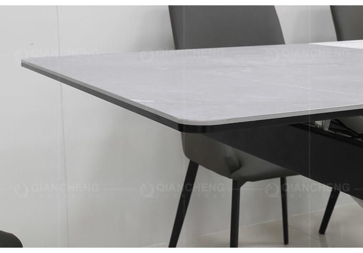 Foshan Dining Tables Home Furniture 8 Seater Extendable Marble Dining Table