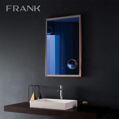 Rectangle Framed Bathroom Mirror with Light and Magnified Mirror