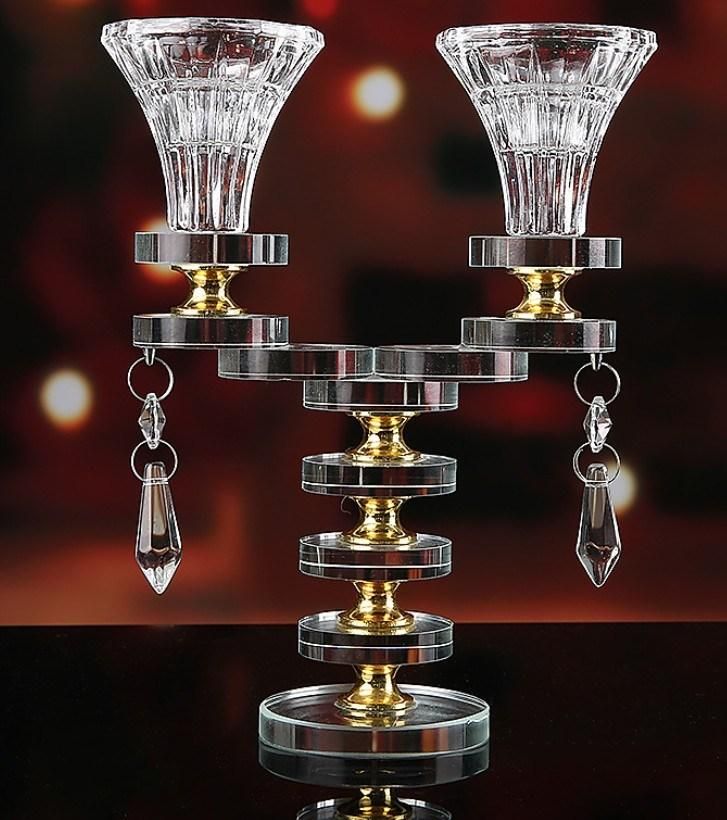 Large Stock Crystal Glass Candlelight Holder Holiday Candleholders