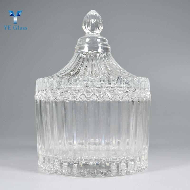 Customized Luxury Transparent Empty Glass Candle Holder for Decoration