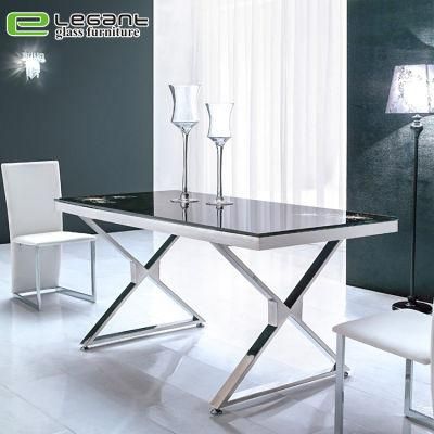 Classic Style Furniture Black Organic Glass Dining Table