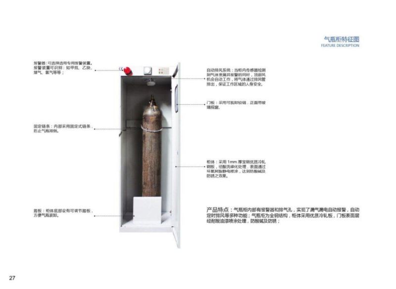 Single Bottle 40L Gas Cylinder Cabinet