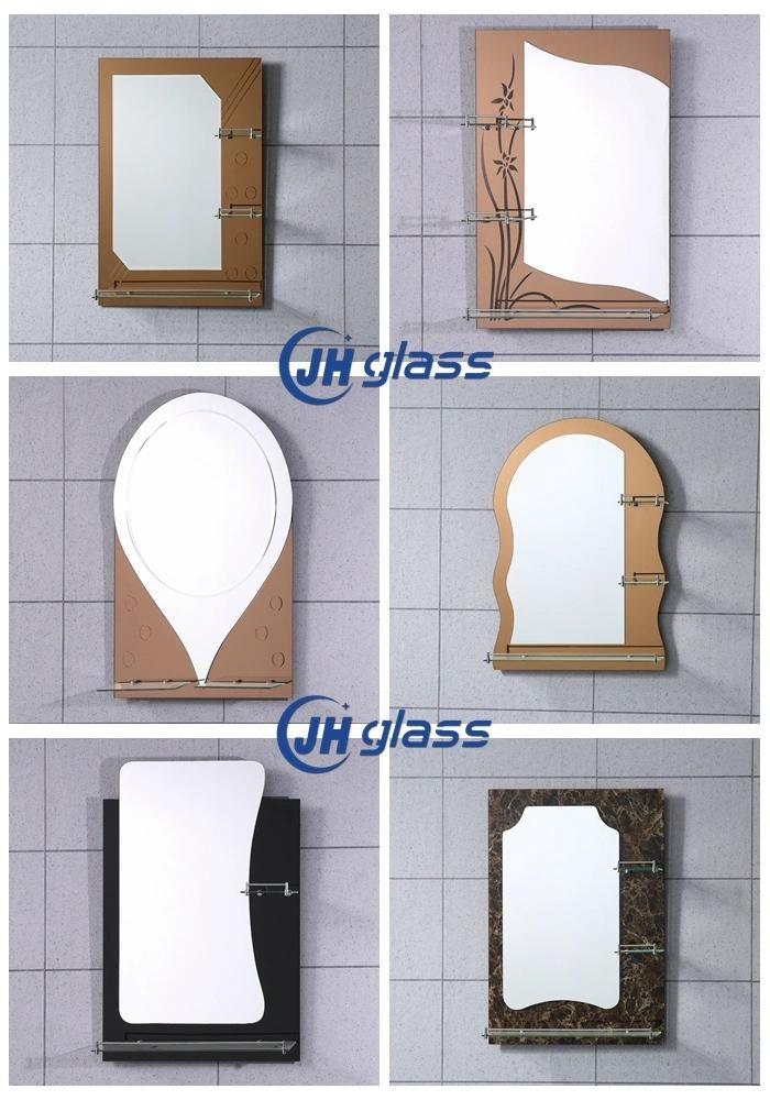 Hot Sale Wall Mounted Decorative Bathroom Glass Shelf Mirror for Home Decoration