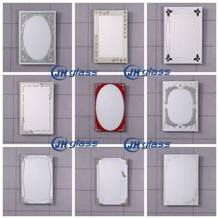 50X70cm 4mm Thickness Wall Mounted Bevel Polish Edge Colorful Frameless Decorative Bath Mirror