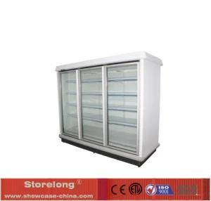 Supermarket Glass Door Multiceck Refrigerated Freezer Upright Showcase with Mist Free