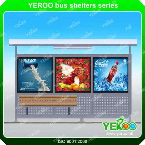 Advertising Stainless Outdoor Waterproof Metal Bus Stop Shelter