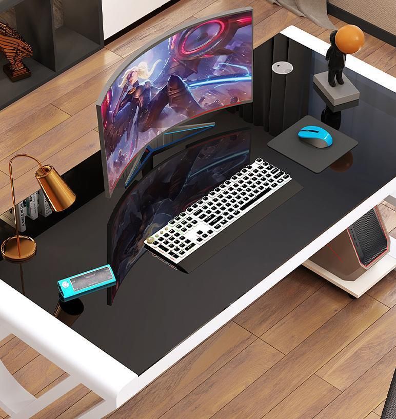 Computer Desk Desktop Simple Desk Simple Modern Tempered Glass Table