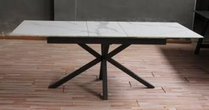 Home Design Glass Extendable Dining Room Table