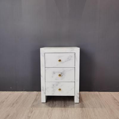 Simple Style Factory Price Tempered Glass Dresser and Nightstand Set