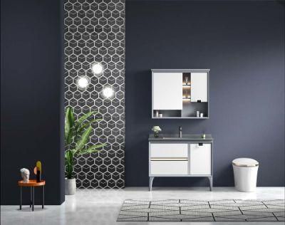 PVC Bathroom Cabinets with Popular Design Hot Sale with Ceramic Sink