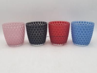 Dots Glass Candle Holder for Home Decoration in Different Sizes and Colours