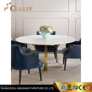Restaurant Table Dining Table with Brass Base