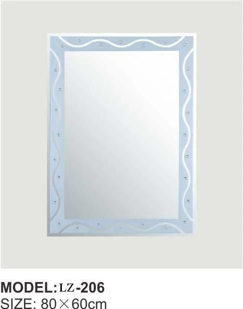 Blue Frame Rectangle Bathroom Sliver Mirror Furniture Glass