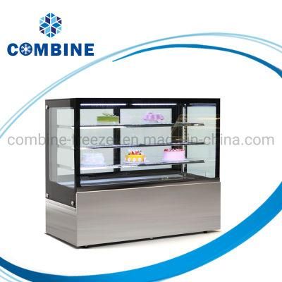 Flat Glass Sliding Door Cake Showcase Refrigerator 1200L