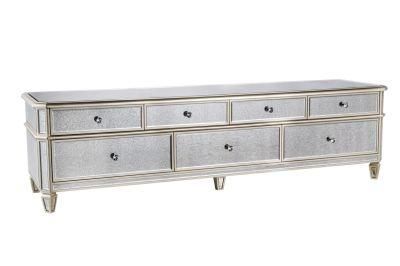Simple Style Widely Used Crushed Diamond Glass Gold Mirrored Sideboard