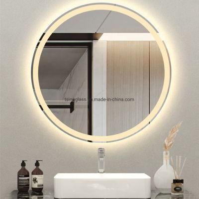 Round Smart Frameless Bathroom Mirror Bath Vanity Mirror with LED Light/ Touch Switch /Defogger 220V/110V CE Makeup Mirror with Demister