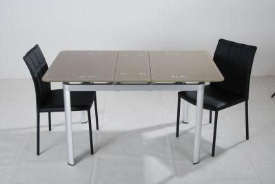 Glass Folding Top Extension Function Metal Dining Table