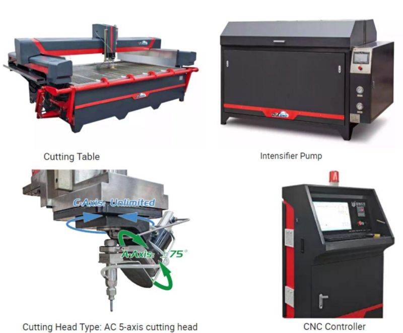 Waterjet Cutter Water Jet CNC Machine for Metal Stone Marble Cutting with 5 Axis Cutting Machine