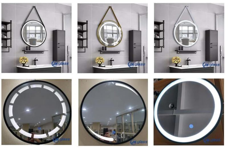 Bathroom Stainless Steel Golden Silver Framed LED Illuminated Lighted Mirror with Touch