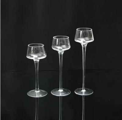 Home Decoration Gift Glassware Clear Tall Candle Jars Clear Tall Candle Holders with Packaging Box