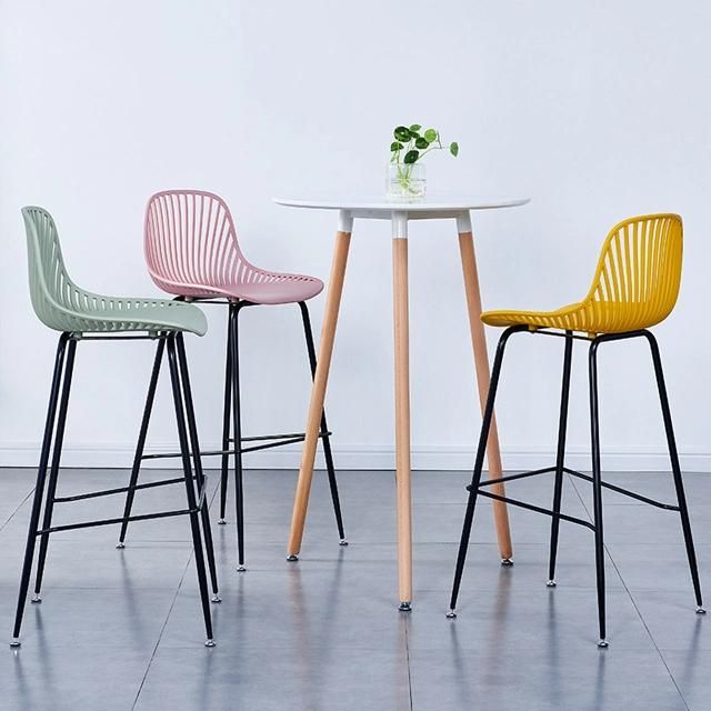 Wholesale Modern Home Dinner Furniture Metal Legs Plastic Dining Stool Chairs