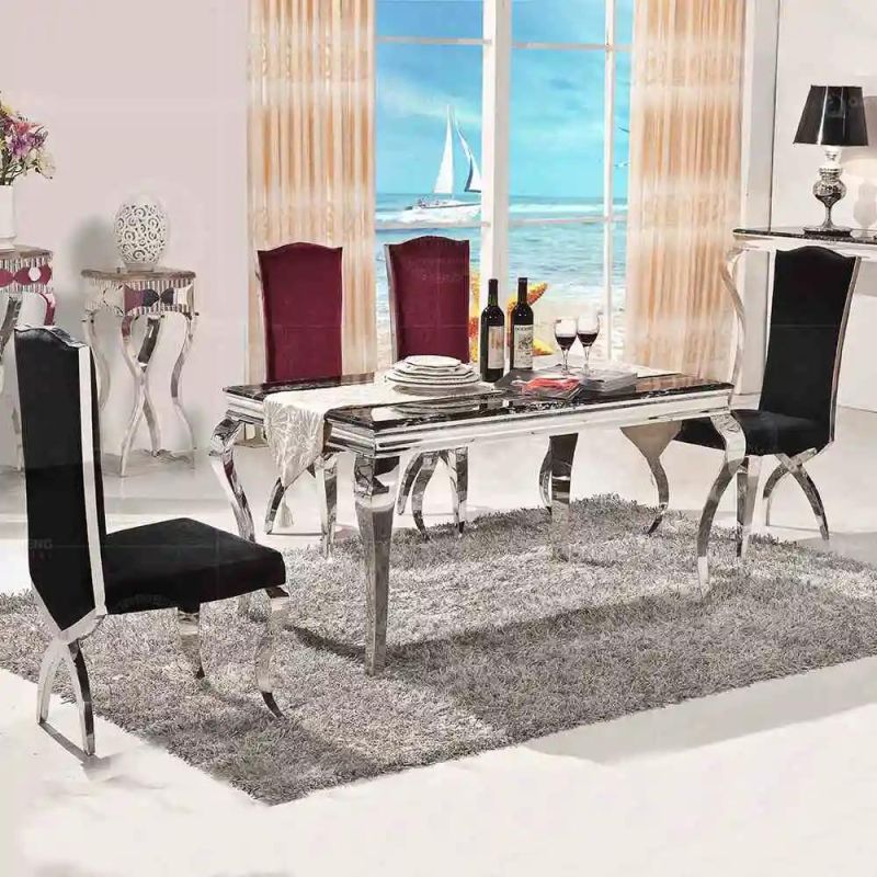 Restaurant Home Dinner Furniture Marble Dining Table Suitable for 6-8 People