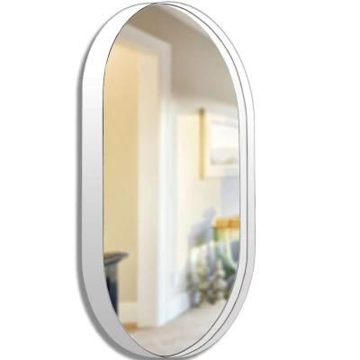 Popular White Pill Shape Home Decor Plain Bathroom Mirror