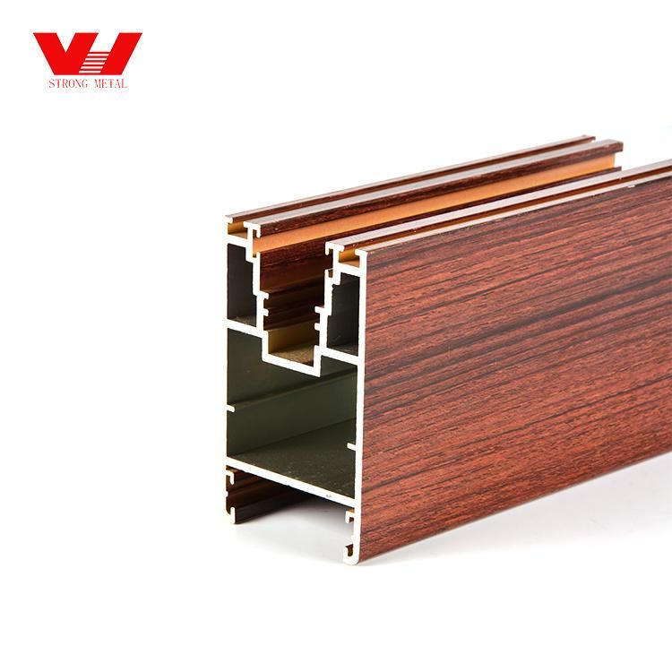 Wood Grain Extrusion Window Frame Doors Wardrobe Aluminium Profile