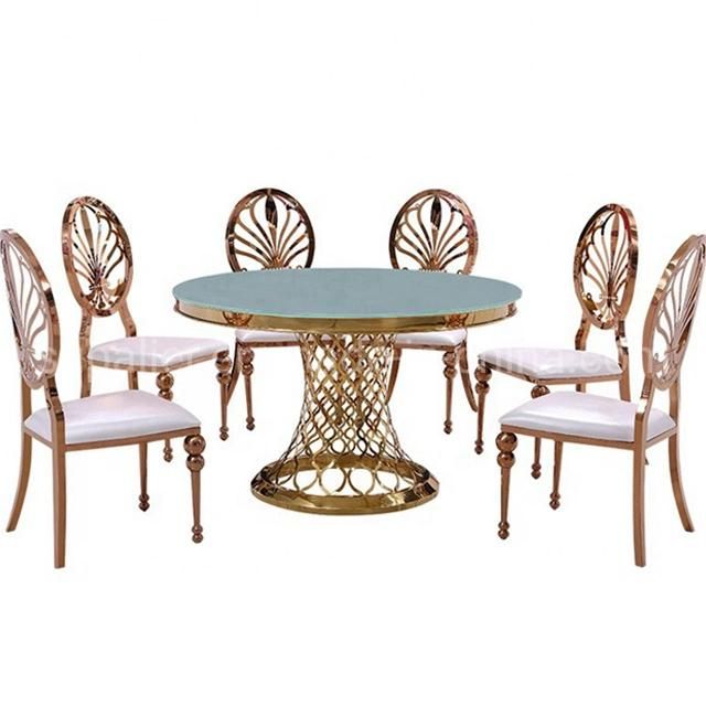 Home Furniture Luxury Glass Dining Room Table And Chairs Set