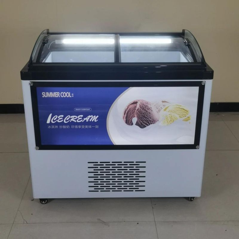 Commercial Lightbox Version2022 New Design Factory Price Ice Cream Rapid Freezing Cabinet /6barrels/10boxes/10racks-Cx-SD206-206L
