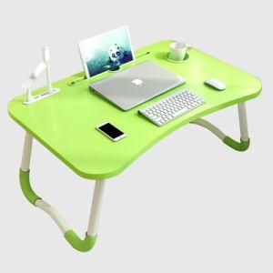 Foldable Laptop Desk Stand Wooden Lazy Laptop Table Folding Desk with USB for Home Office Furniture Computer Desk Modern 500PCS