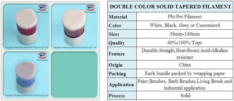 Multi-Colored Solid Bristle Synthetic Monofilament Bristle for Brush Making