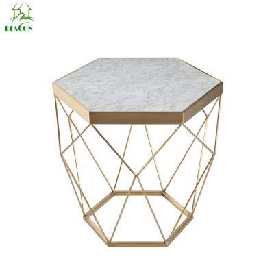 Modern Marble Diamond Shape Coffee Table for Living Room Furniture