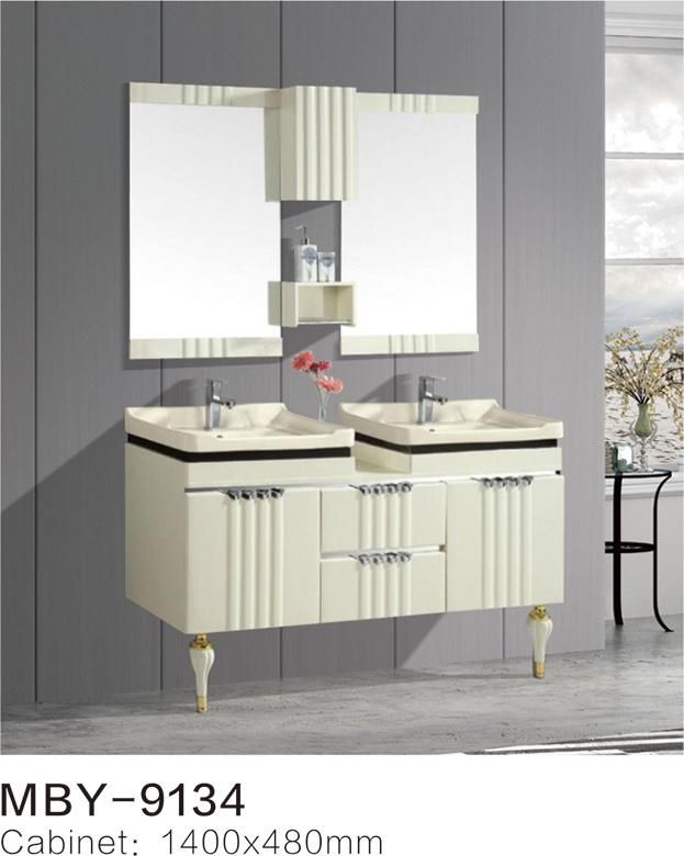 Double Sinks Bathroom Cabinet with Floor Model