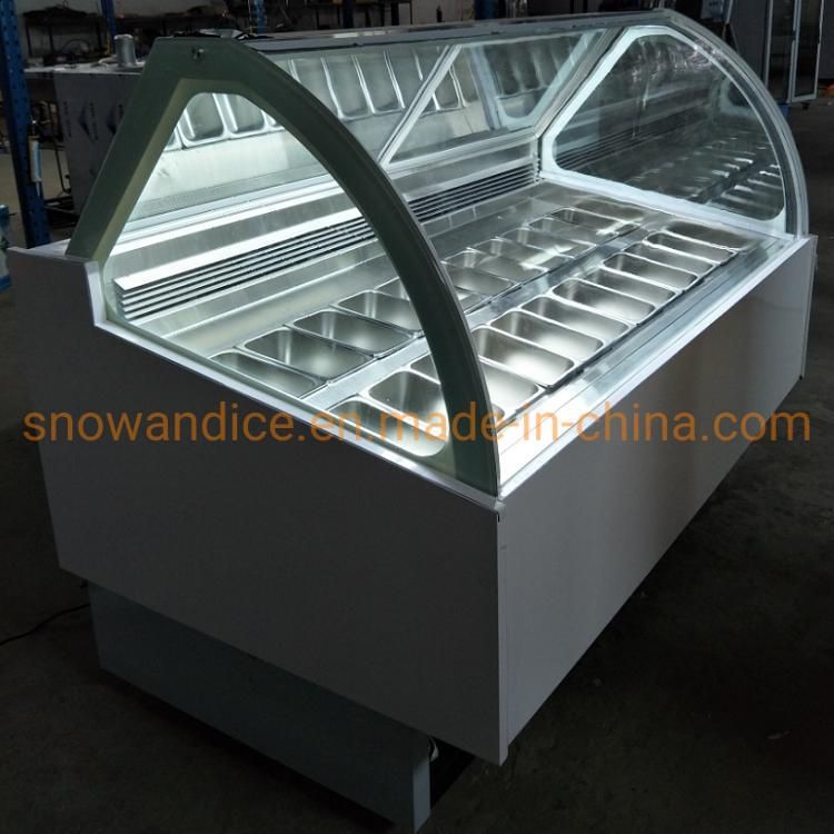 Hot Sale 20 Pans Ice Cream Display Cabinet Gelato Showcase