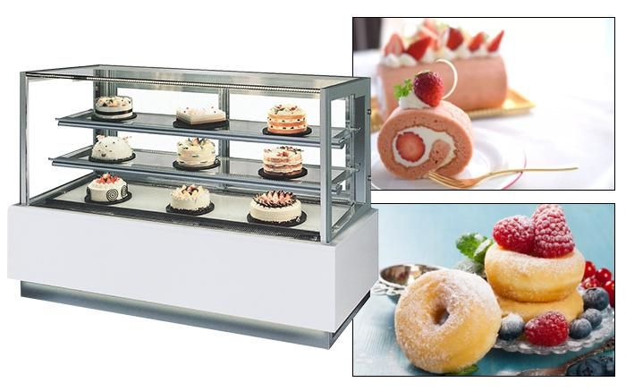 2 Layer or 3 Layer Cake Chiller Showcase Cabinet Pastry Display