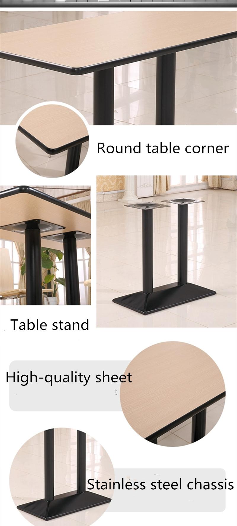 Cheap Simple Design Restaurant Furniture Steel Leg Dining Furniture Set Dining Table