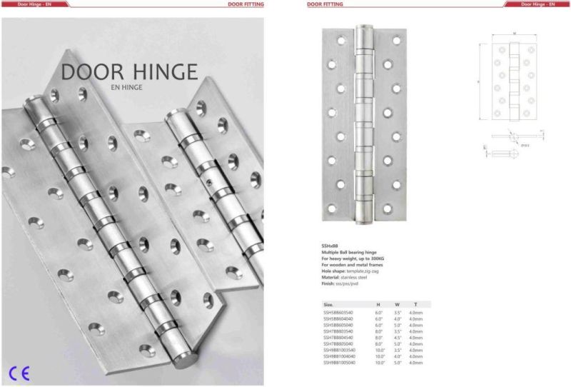 SUS304 Stainless Steel Door Hinge for Wooden/Glass Door