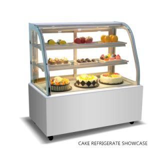 Stainless Steel CD1500 Commercial Kitchen Cake Display Refrigerator Showcase Glass Dessert Cabinet for Bakery Equipment Food Machine