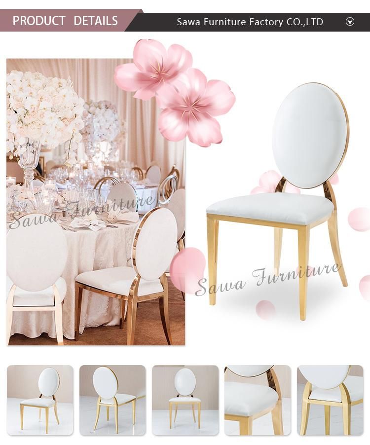 Dining Room Gold Stainless Steel Mirror Glass Top Table for Wedding