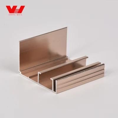 Rose Gold Door Frame Window Profile Aluminum Extrusion Wardrobe