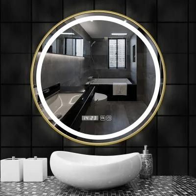 Home Furniture Bath Decor Aluminum Glass Wall Mirror Metal Frame Dressing Mirror LED Mirror